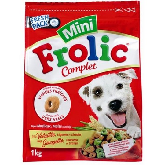 Frolic Complet Mini Aves 1kg. Como recompensa o comida completa.