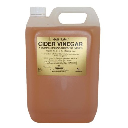 Gold Label Vinaigre de Cidre. Règle le pH dans le tractus intestinal et stimule l'appétit.