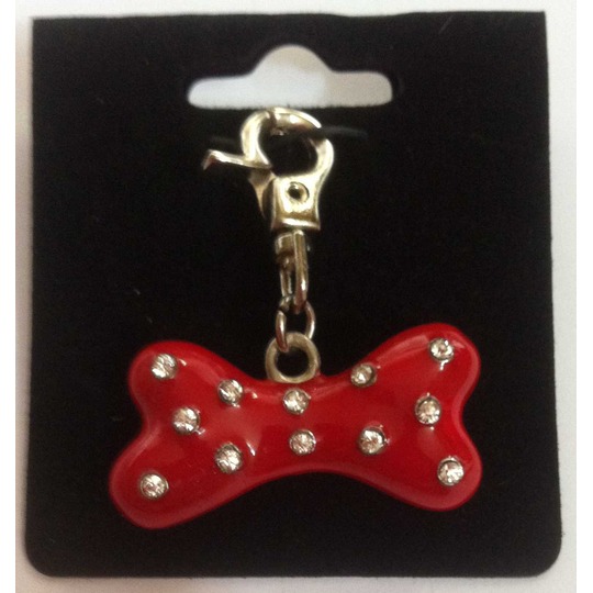 Pendentif Émaillé Os Rouge