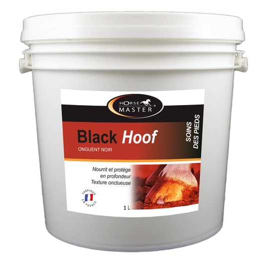 Horse Master Black Hoof. Zwarte hoefzalf met laurier en vitamine E.