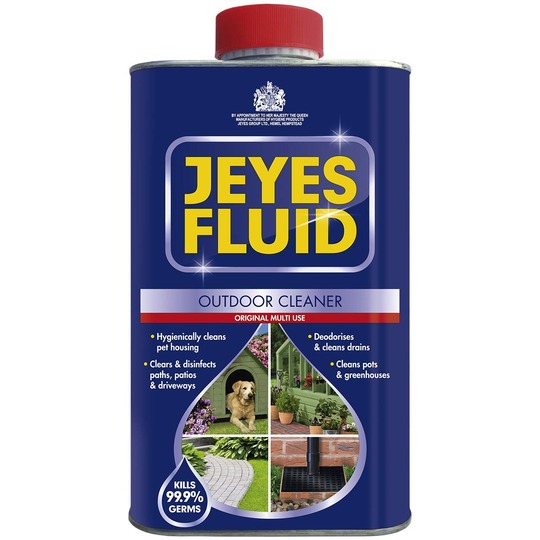 Jeyes Fluid. Reinigings- & desinfectiemiddel voor buiten voor paden, patio's, opritten, dierenhuisv