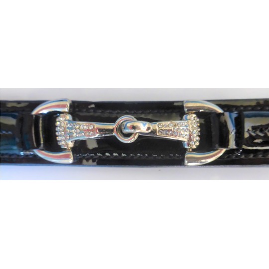 HB Laklederen Ceintuur Met Swarovski Bitjes. Luxe centuur met Swarovski.