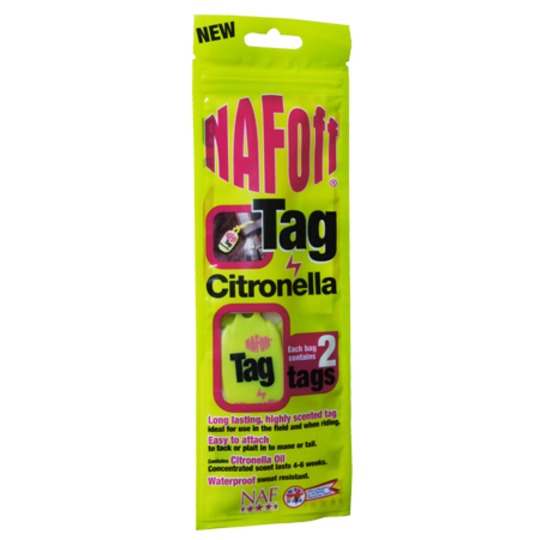 NAF Off Citronella Tag. Handig label met citronella geur, voor aan het hoofdstel of halser.