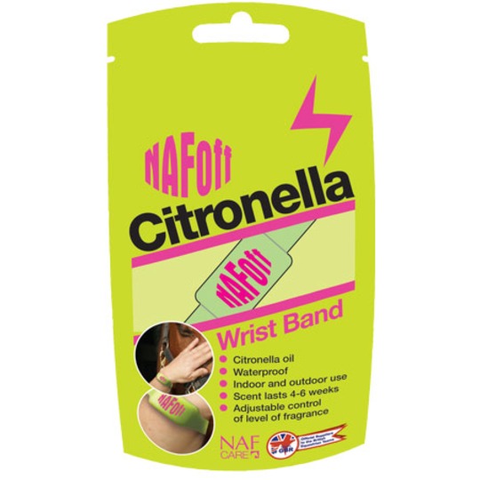 NAF Off Citronella Polsband. Tegen insekten, ideaal tijdens paardrijden, wandelen etc.