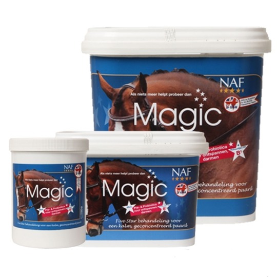 NAF Magic 5 Star POEDER. De oplossing voor nerveuze en gespannen paarden en pony's.