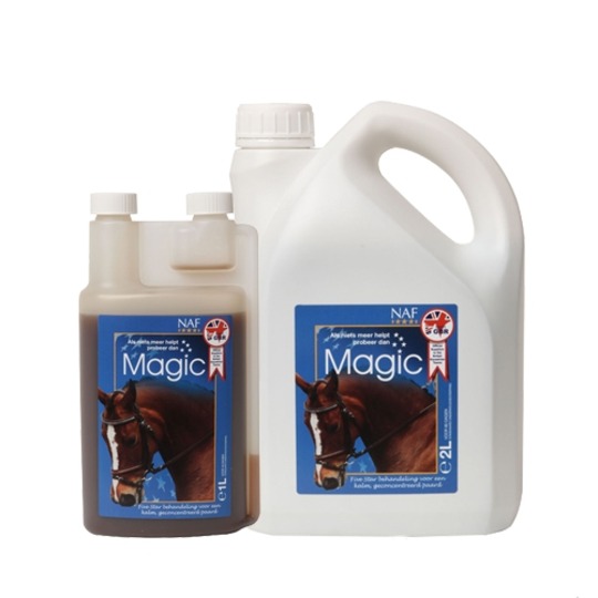 NAF Magic Five Star Liquide. Pour chevaux sujets aux réactions d'anxiété, d'excitabilité, stress..