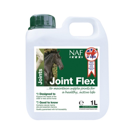 NAF Joint Flex. Particulièrement adaptées aux besoins du cheval âgé ou moins actif.