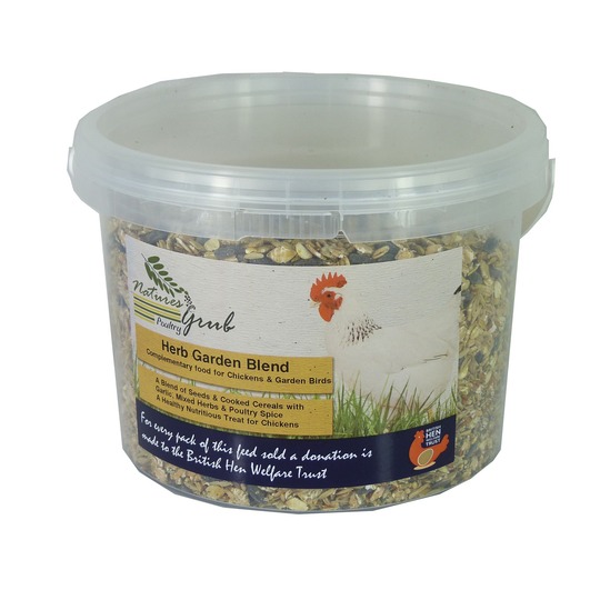 Natures Grub Poultry Garden Blend HERB 600gr. Mix van vruchten, bessen en gekookte volkoren granen.