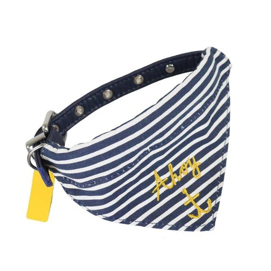 Joules Nautische Honden Halsband met Bandana. Nautische Halsband voor honden, in 2 maten.