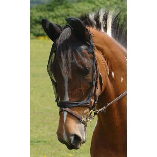 Net Relief Riding Mask. Masque anti-mouches pour cheval adapté pour un filet ou une bride.