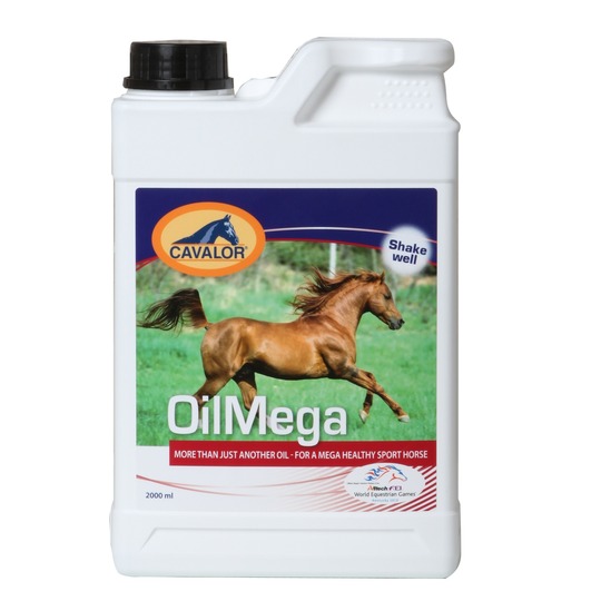 Cavalor OilMega. Bevat een ideale verhouding van omega 3-6 vetzuren met een hoge dosis vitamine E.