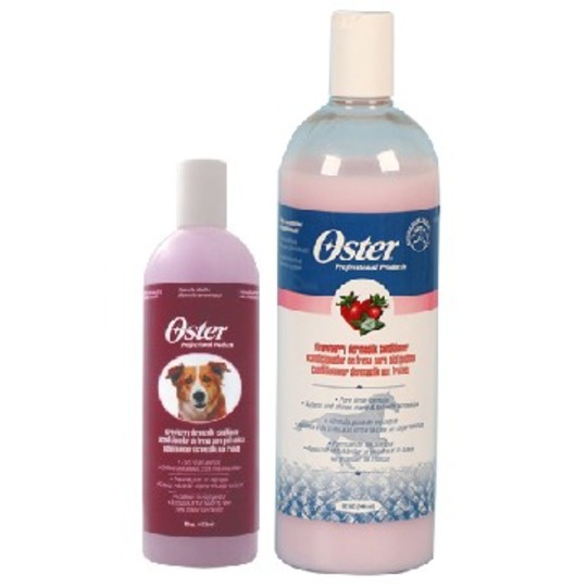 Oster Strawberry Conditioner. Voor een heerlijk zachte vacht! Conditioner met aardbeiengeur.