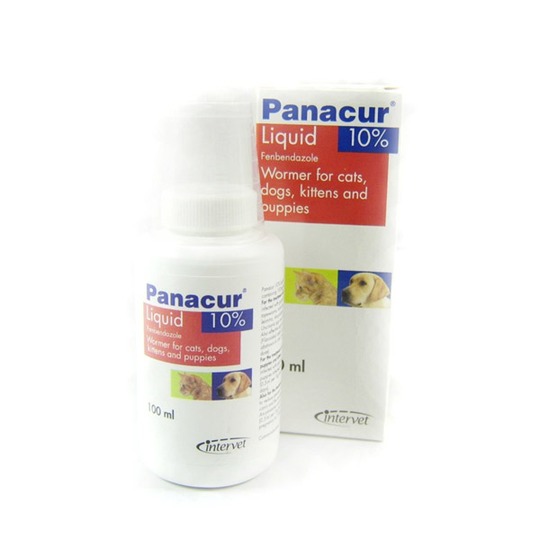 Panacur Liquid 10% 100ml. Tegen rond-, lint-, longwormen en Protozoa Giardia.
