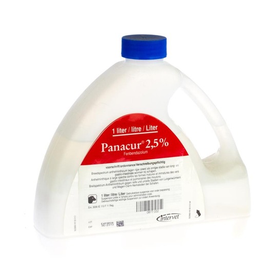 Panacur Suspension 2.5%. --- For control of gastrointestinal, roundworm and lung worms in non-dairy sheep.