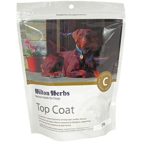 Hilton Herbs Canine Top Coat. Voor een gezonde vacht & huid bij honden.