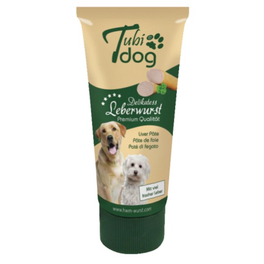 Tubidog Delikatess fegato pate 75gr. Facile da somministrare farmaci, effetto alta ricompensa.