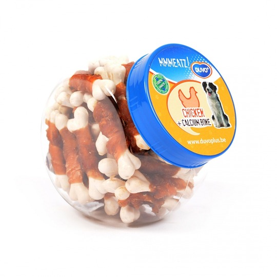 Duvo+ Twisted Chicken Calcium Bone 500gr. Snack met calcium en kipfilet.