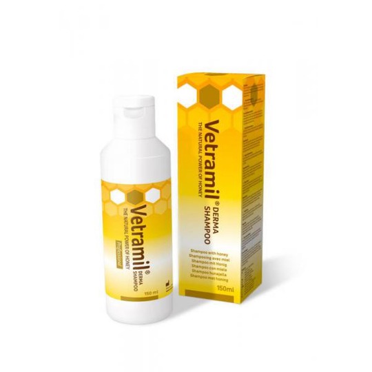 Vetramil Derma Shampoo 150ml. Shampoo met honing voor een snel geïrriteerde huid & een slechte vacht