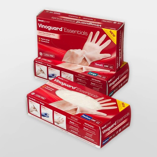 Robinson Vinoguard Essentials Vinyl Gloves 100st.. Latex vrije, voordelige handschoenen in 3 maten.