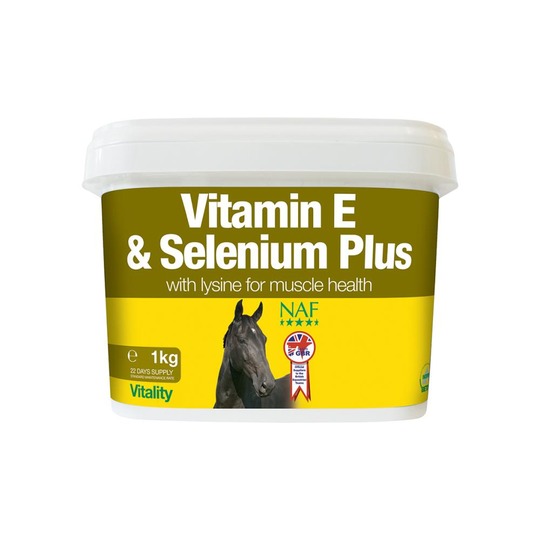 NAF Vitamine E, Selenium & Lysine. Uitgekiende aanvulling voor sport- en fokpaarden.