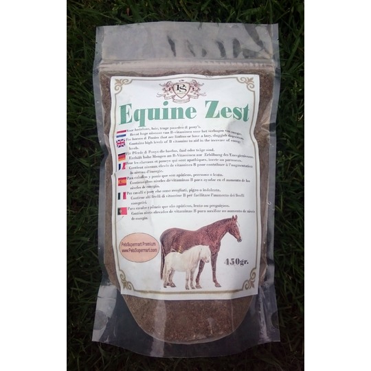 Equine Zest 450gr. Voor meer energie bij trage, luie of flegmatieke paarden en pony's.