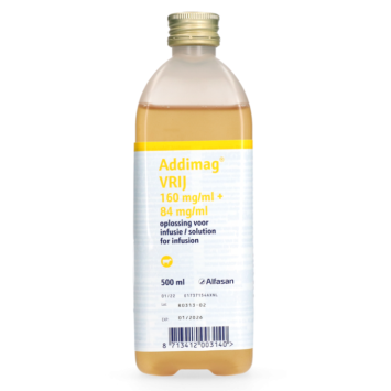 Addimag 500ml. -- Infusion is a sterile, pyrogen-free infusion fluid against milk fever and head disease in cattle.