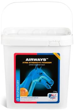 Equine America Airways Xtra Powder.    A base di oli essenziali di eucalipto, mentolo e menta piperita, per sostenere le vie respiratorie e la respirazione.