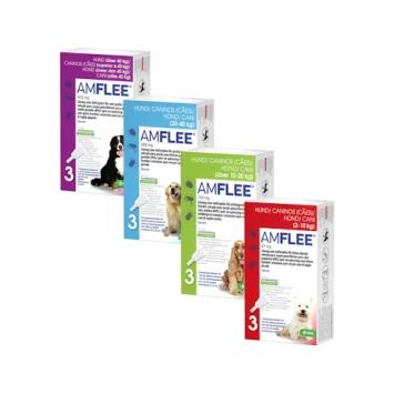 Amflee Spot-on Chien 3 pipettes. Contre les puces et les tiques, avec Fipronil.