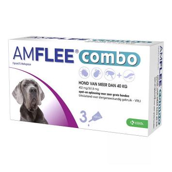 Amflee Combo Spot-On Dog 3 pipettes - Contre les puces, les tiques et les poux piqueurs et inhibe le développement des œufs, des larves et des nymphes.