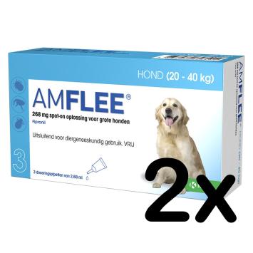 Amflee Spot-on para perros, 3 pipetas --- Control eficaz de pulgas y garrapatas, con fipronil.