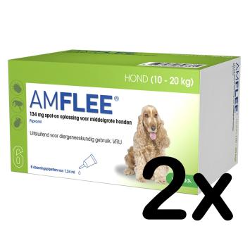 Amflee Spot-on para perros, 3 pipetas --- Control eficaz de pulgas y garrapatas, con fipronil.