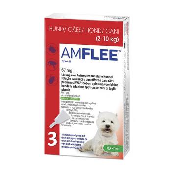 Amflee Spot-on Chien 3 pipettes. Contre les puces et les tiques, avec Fipronil.