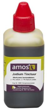 Amos Jodium Tinctuur 2% --- Een gebruiksklare jodiumoplossing voor wond- en navelbehandeling. Ook geschikt bij aflammeren en afkalven.