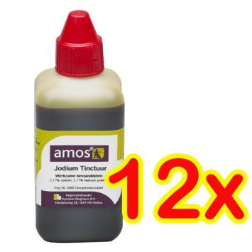 Amos Jodium Tinctuur 2% --- Een gebruiksklare jodiumoplossing voor wond- en navelbehandeling. Ook geschikt bij aflammeren en afkalven.