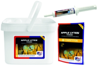 Equine America Apple Lytes.   En granulés ou en pâte, indispensable pour votre cheval après une transpiration intensive.