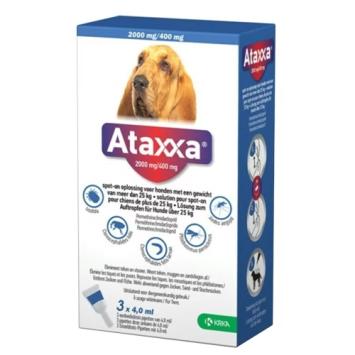 Krka Ataxxa Spot-On Dog 3 pip. --- Treatment and prevention of flea infestation in dogs.