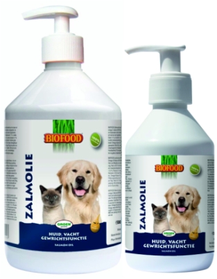 Biofood salmon oil. Concentrated salmon oil, for a beautiful shiny coat, healthy skin and flexible joints. - kopie