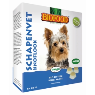 Biofood Graisse de Mouton MINI 80pcs. Dans Ail, Algues & Saumon.