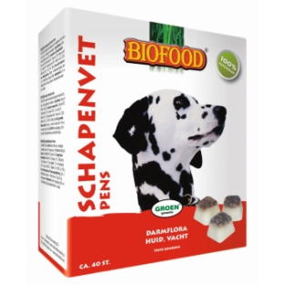 Biofood Graisse de Mouton 40pcs. En Flexibilité, Tripes, Algues, Ail & Saumon.