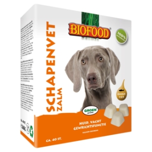 Biofood Schapenvet 40st. In Souplesse, Pens, Zeewier, Knoflook & Zalm. - kopie