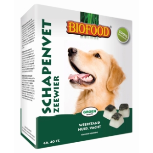 Biofood Grasa de Oveja 40pz. En Flexibilidad, Callos, Algas, Ajo y Salmón.