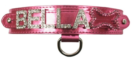 Halsband B 35-46cm Hot Roze Metallic