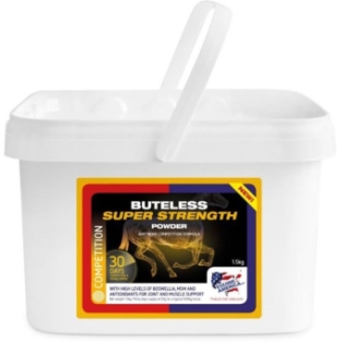 Equine America Buteless Super Strength Powder.   The ultimate supplement for joint and muscle comfort in performance horses and ponies, or older horses to help maintain mobility.