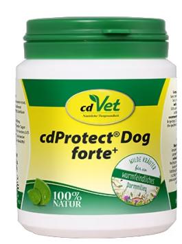 cdVet cdProtect® Dog forte+.    Hierbas silvestres naturales para un entorno intestinal hostil a las lombrices.