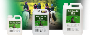 NAF Cod Liver Oil Plus. Very suitable for addition to the feed of young and old horses.