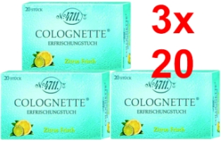 4711 Colognettes Lemon. Toallita Refrescante, empacados separado.