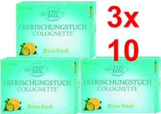 4711 Colognettes Lemon Erfrischungstücher. Separat verpackt, herrliche frische für unterwegs.