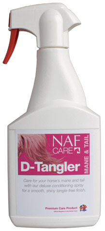 NAF D-Tangler Silky Mane & Tail. Démêlant pour des crinières et des queues, brillantes et sans nœuds