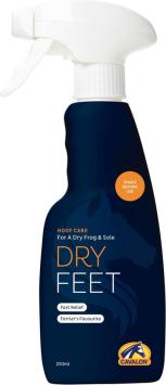 Cavalor Dry Feet 250ml.   Contre l’amollissement de la fourchette et la sole du sabot.