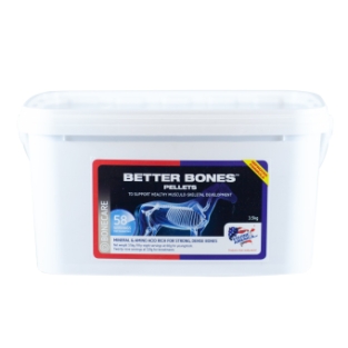 Equine America Better Bones.   Ondersteunt een correcte botgroei en ontwikkeling bij jonge, opgroeiende (race)paarden, prestatiepaarden en fokmerries.